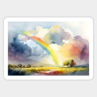 Rainbows and clouds - Watercolour - 04 Sticker